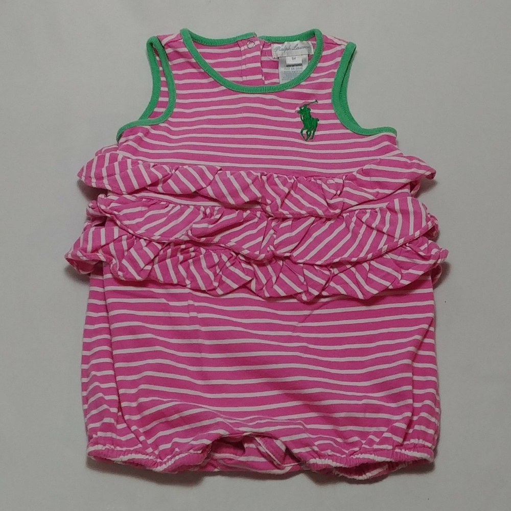 Ralph Lauren Pink & Green Romper Girls 9m